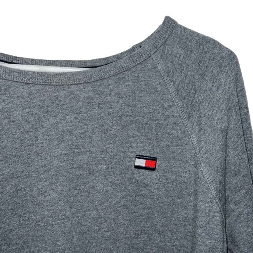 SIZE large grey solid grey tommy hilfiger sport crew neck - Picture 2 of 4